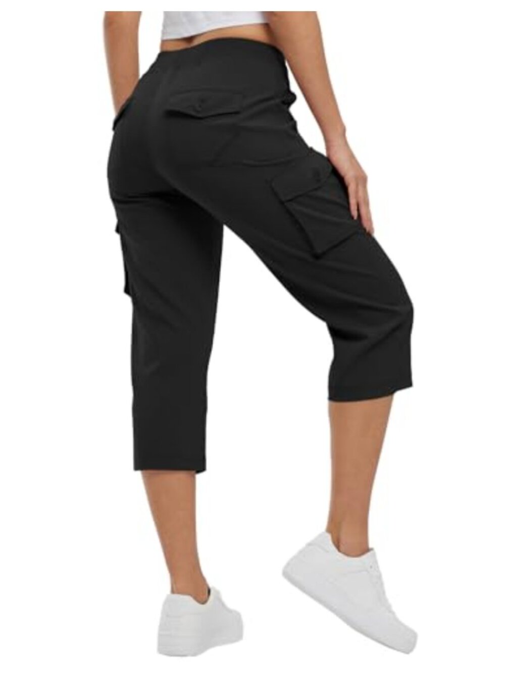 Women's Lightweight Quick-Dry Cargo Capri Pants with 6 Pockets
